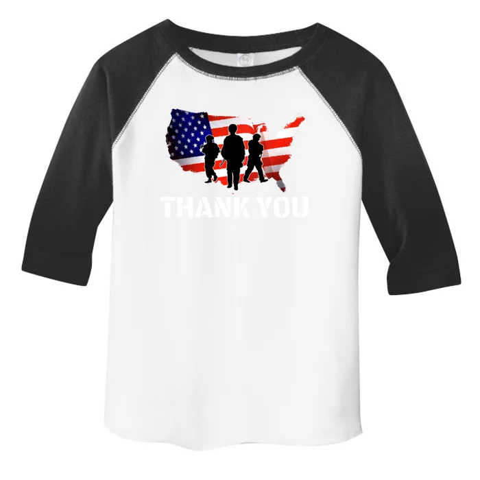 American Flag Patriotic Thank You Gift Toddler Fine Jersey T-Shirt