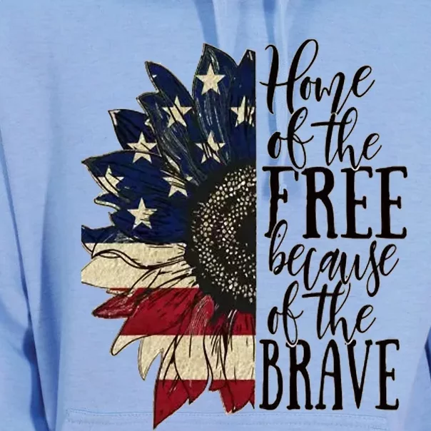 American Flag Patriot Home Of The Free Because Of The Brave Unisex Surf Hoodie