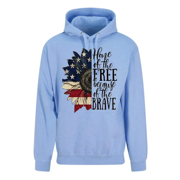 American Flag Patriot Home Of The Free Because Of The Brave Unisex Surf Hoodie