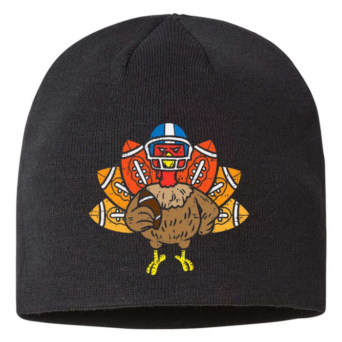 American Football Player Turkey Thanksgiving Day 8 1/2in Sustainable Knit Beanie