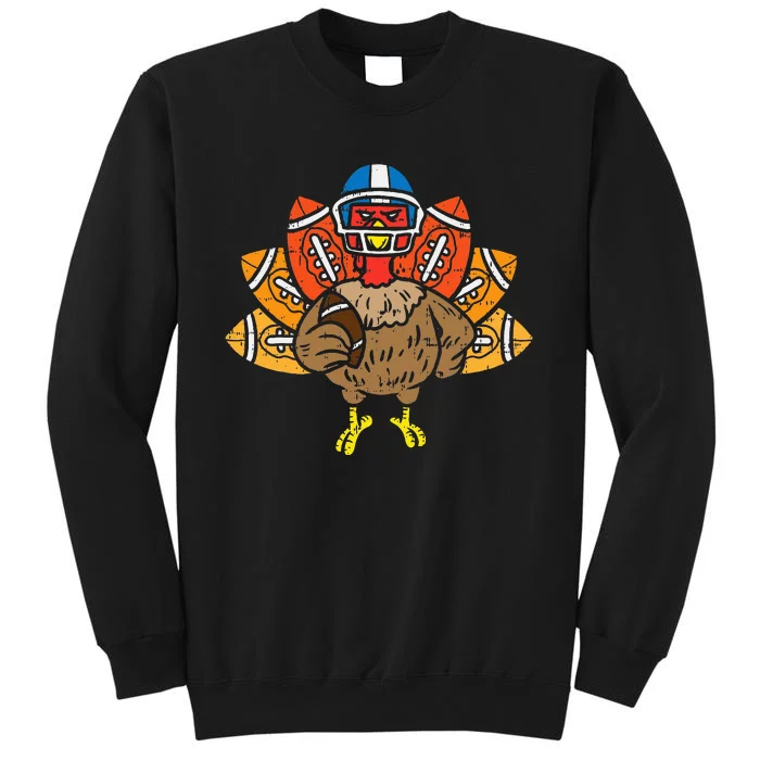 American Football Player Turkey Thanksgiving Day Tall Sweatshirt