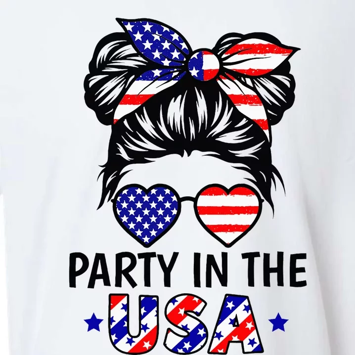 American Flag Party In Usa 4th July Patriotic Sueded Cloud Jersey T-Shirt