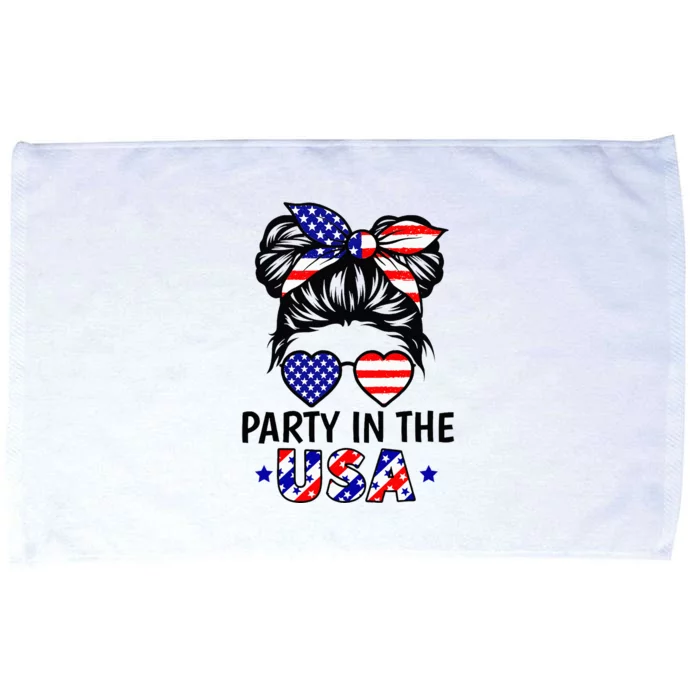 American Flag Party In Usa 4th July Patriotic Microfiber Hand Towel