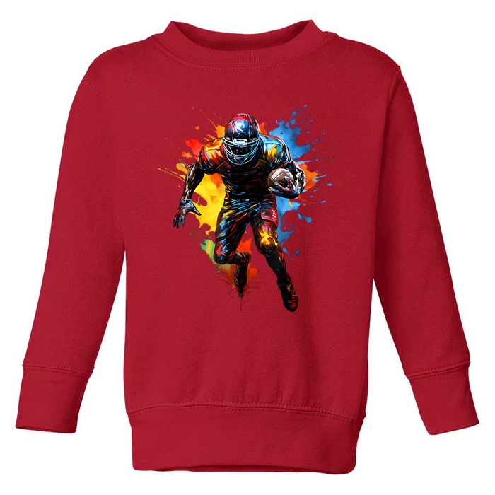 American Football Player Paint Toddler Sweatshirt