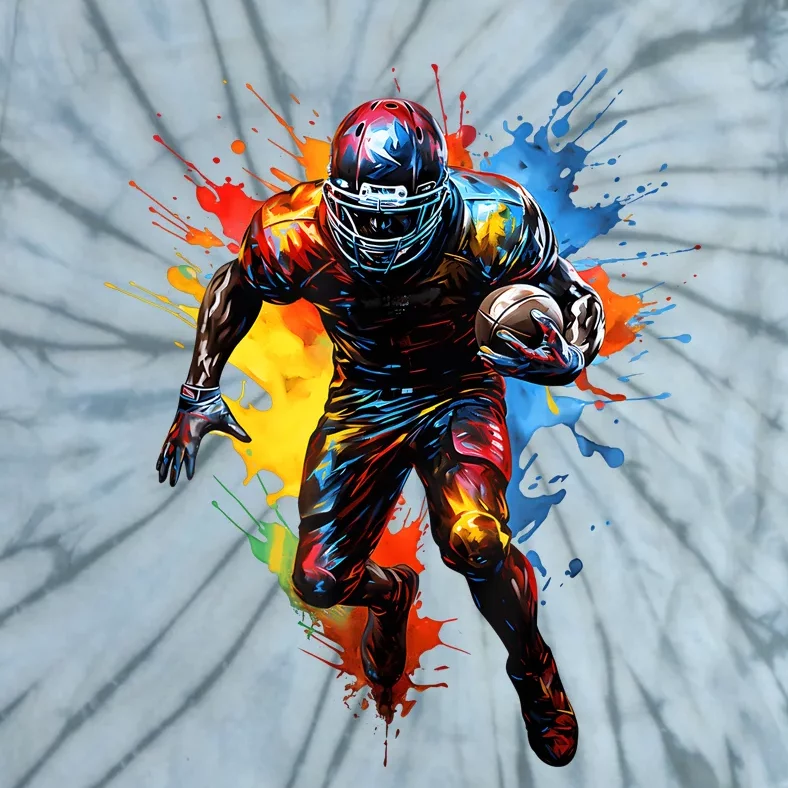 American Football Player Paint Tie-Dye T-Shirt