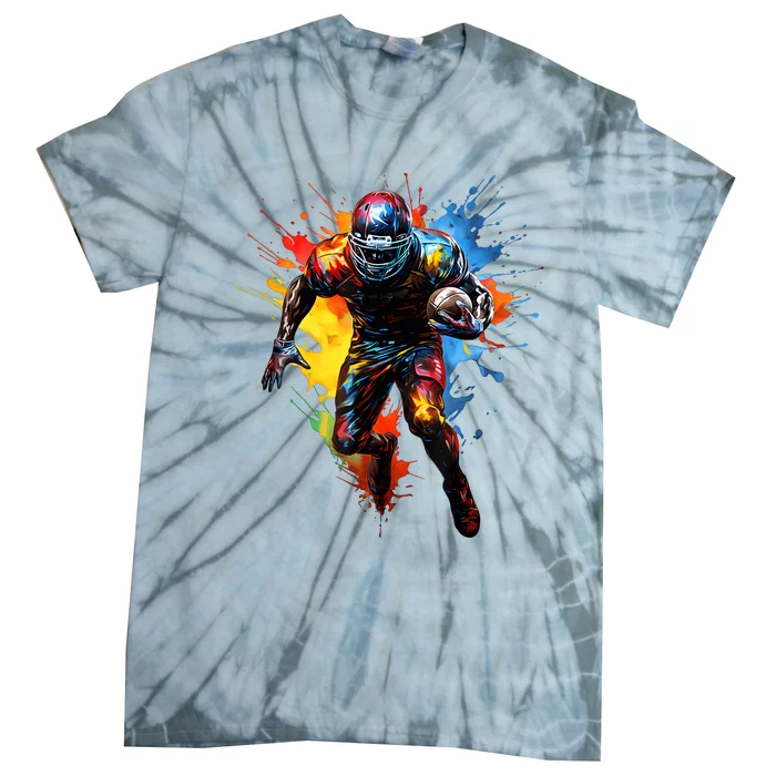 American Football Player Paint Tie-Dye T-Shirt