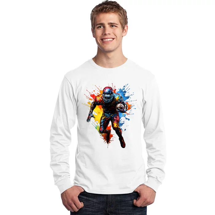 American Football Player Paint Tall Long Sleeve T-Shirt