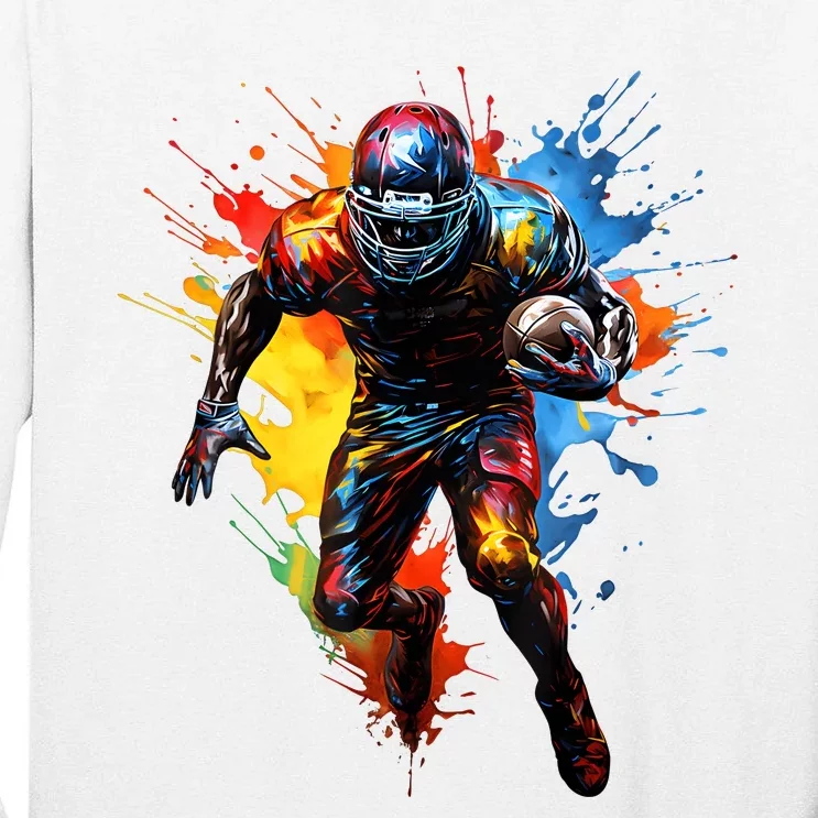 American Football Player Paint Tall Long Sleeve T-Shirt