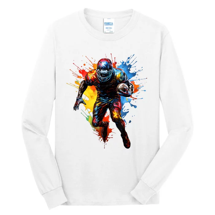 American Football Player Paint Tall Long Sleeve T-Shirt