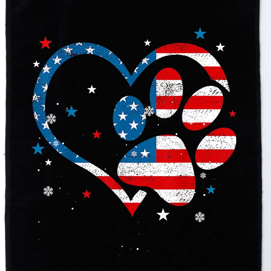 American Flag Patriotic Dog & Cat Paw Print 4th Of July Platinum Collection Golf Towel