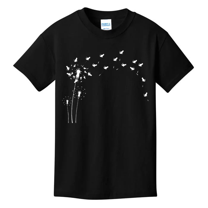 Animal Flower Plant Dandelion Cat Kids T-Shirt