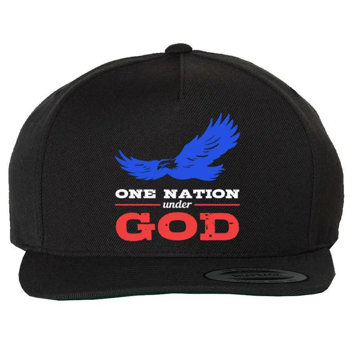 American Flag Patriot One Nation Under God Christian Verses Meaningful Gift Wool Snapback Cap