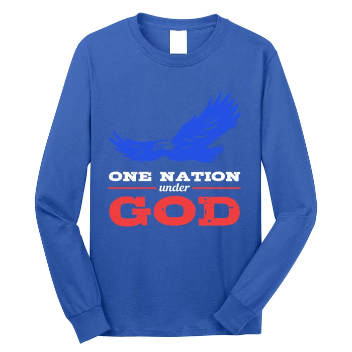 American Flag Patriot One Nation Under God Christian Verses Meaningful Gift Long Sleeve Shirt