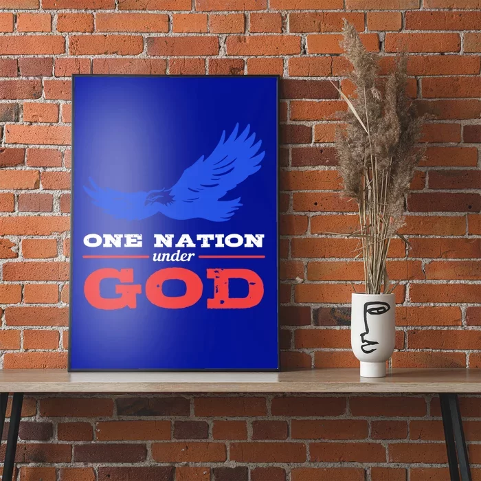 American Flag Patriot One Nation Under God Christian Verses Meaningful Gift Poster