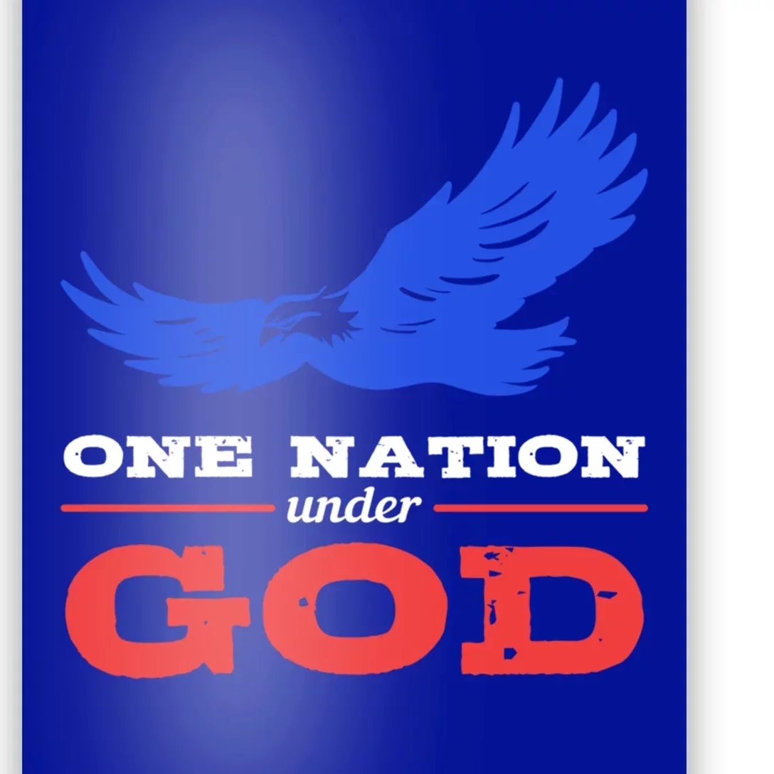 American Flag Patriot One Nation Under God Christian Verses Meaningful Gift Poster