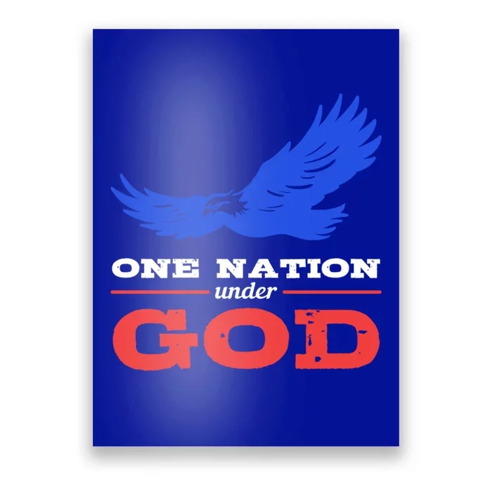 American Flag Patriot One Nation Under God Christian Verses Meaningful Gift Poster