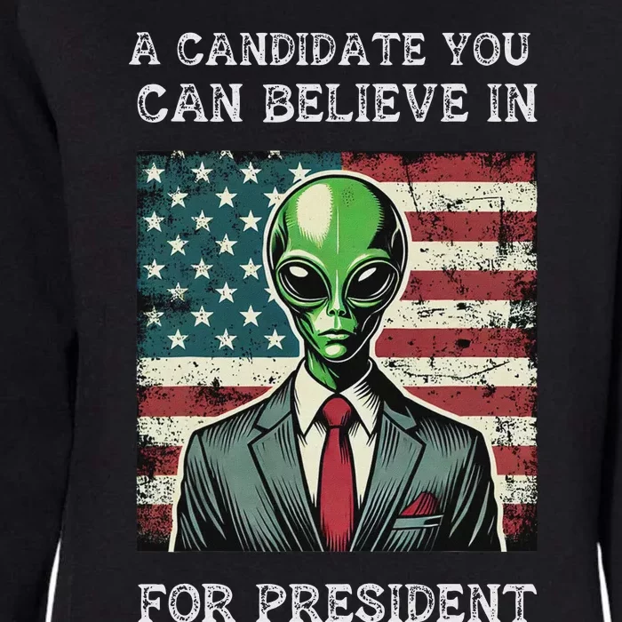 Aliens For President 2024 Election Ufo Funny Womens California Wash Sweatshirt