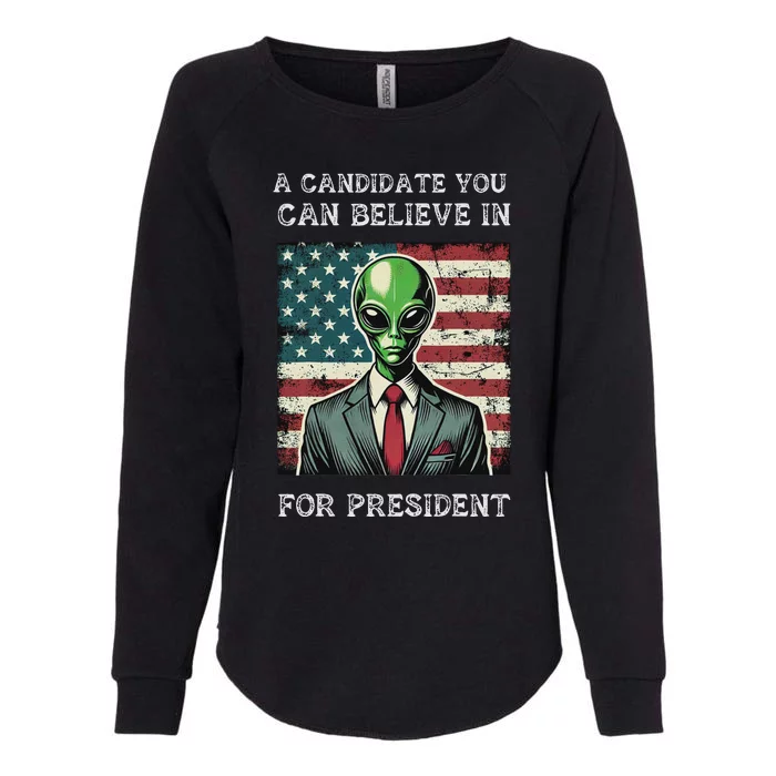 Aliens For President 2024 Election Ufo Funny Womens California Wash Sweatshirt