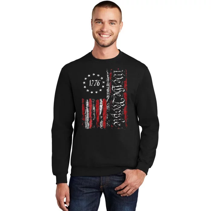 American Flag Patriotic 1776 We The People USA Print Tall Sweatshirt