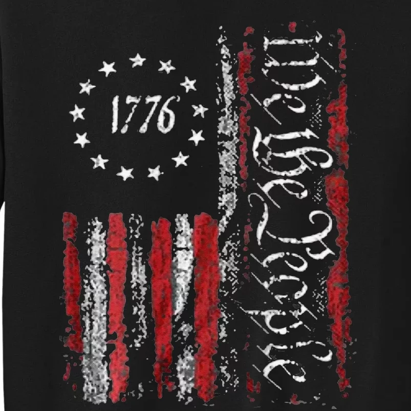 American Flag Patriotic 1776 We The People USA Print Tall Sweatshirt