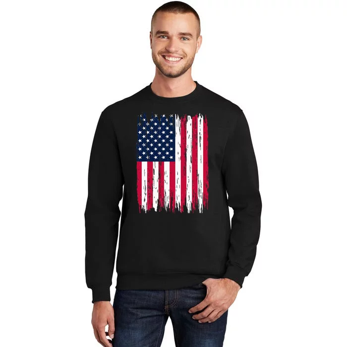 American Flag Patriotic 4th of July Independence Day Tall Sweatshirt