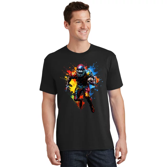 American Football Player Paint T-Shirt