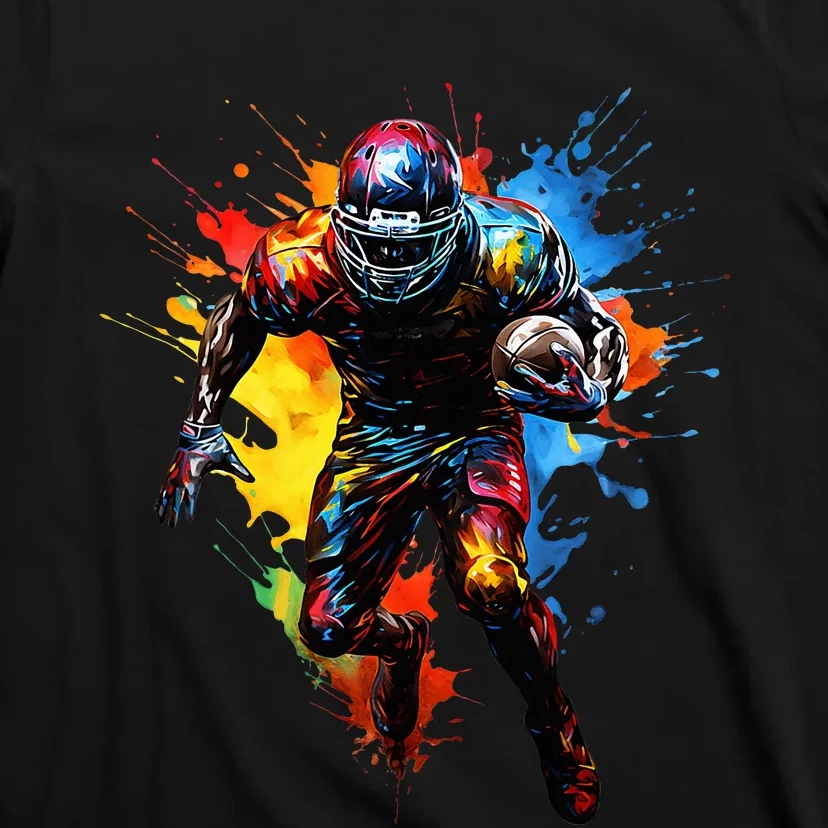 American Football Player Paint T-Shirt