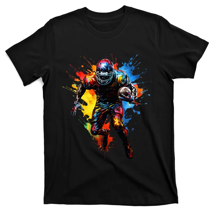 American Football Player Paint T-Shirt