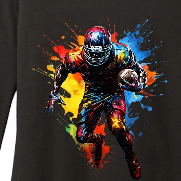 American Football Player Paint Womens CVC Long Sleeve Shirt