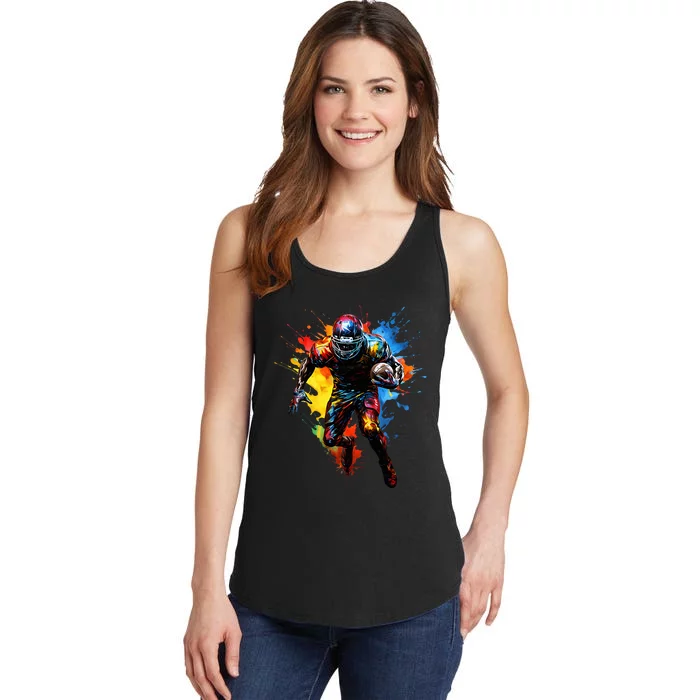 American Football Player Paint Ladies Essential Tank