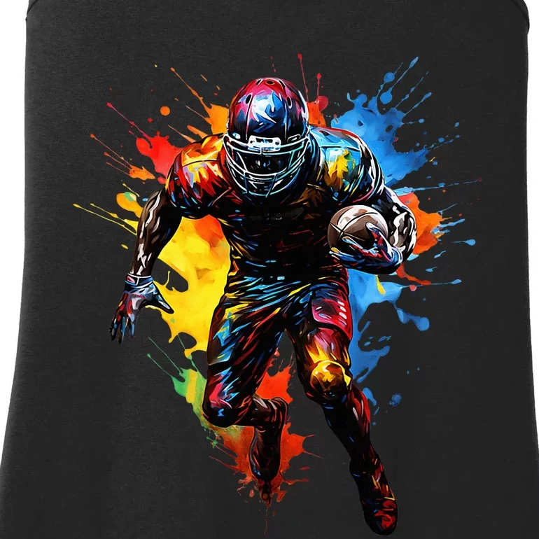 American Football Player Paint Ladies Essential Tank