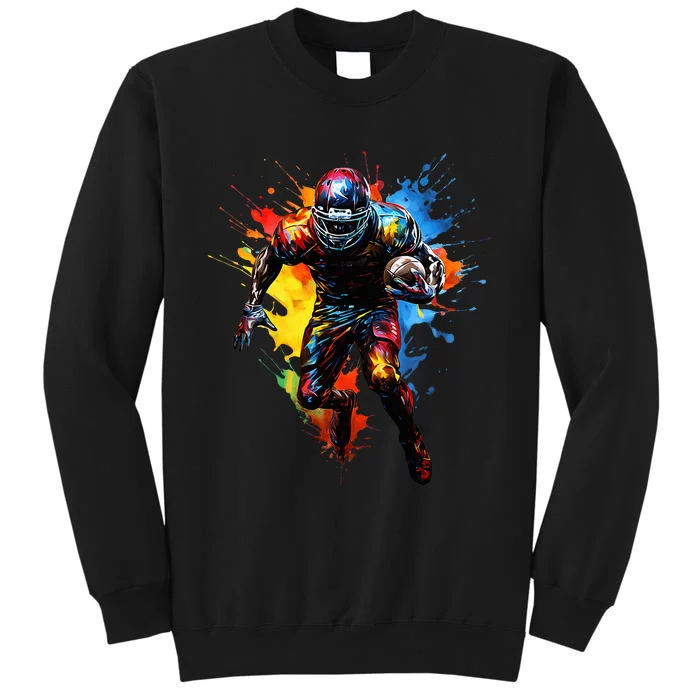 American Football Player Paint Tall Sweatshirt