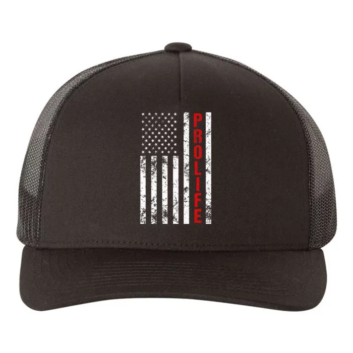 American Flag Pro Life Yupoong Adult 5-Panel Trucker Hat