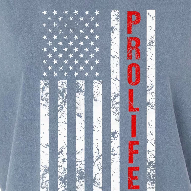 American Flag Pro Life Garment-Dyed Women's Muscle Tee