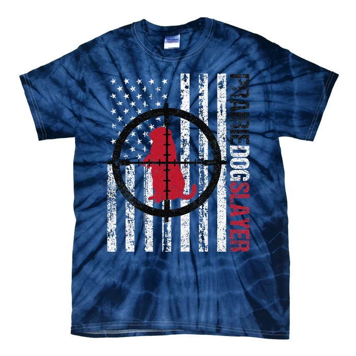 American Flag Prairie Dog Hunting Prairie Dog Slayer Tie-Dye T-Shirt