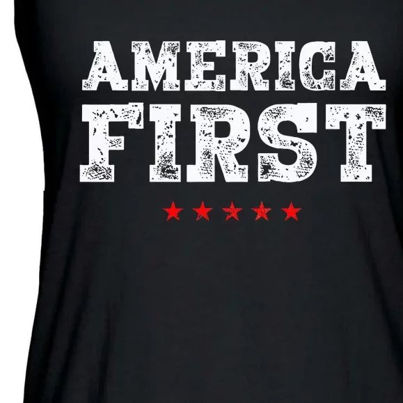 America First Protrump Ladies Essential Flowy Tank