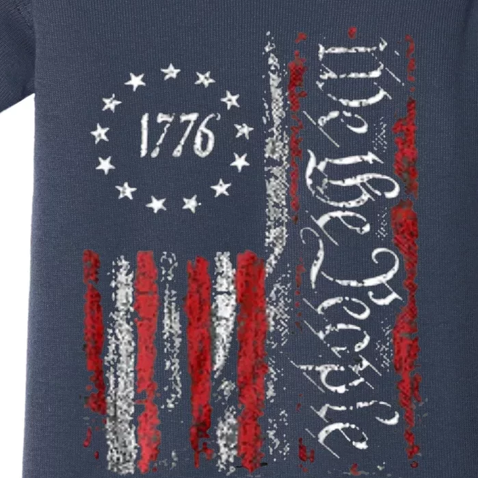 American Flag Patriotic 1776 We The People USA Baby Bodysuit