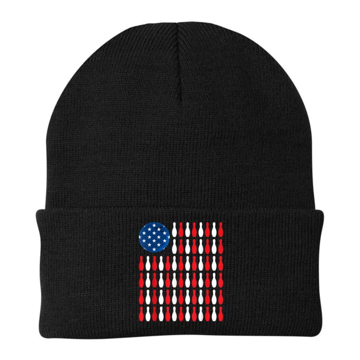 American Flag Patriotic Bowler & Bowling Knit Cap Winter Beanie