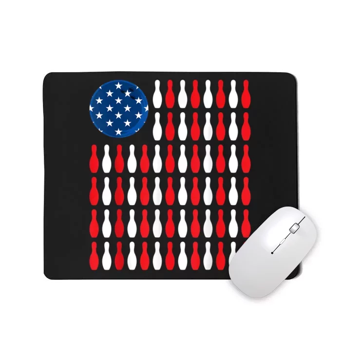 American Flag Patriotic Bowler & Bowling Mousepad