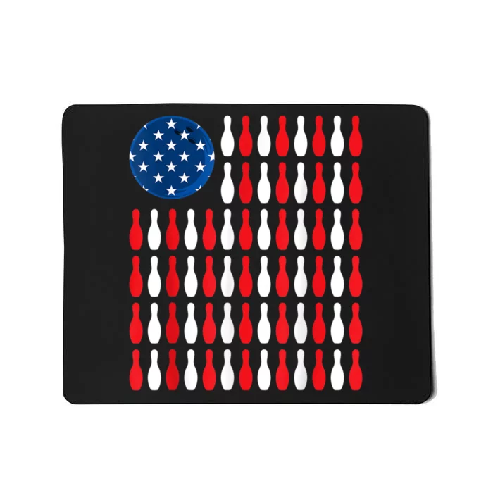 American Flag Patriotic Bowler & Bowling Mousepad