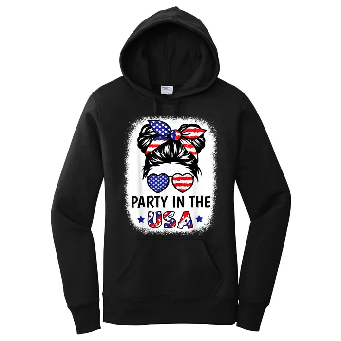 American Flag Party In Usa 4th July Patriotic Women's Pullover Hoodie