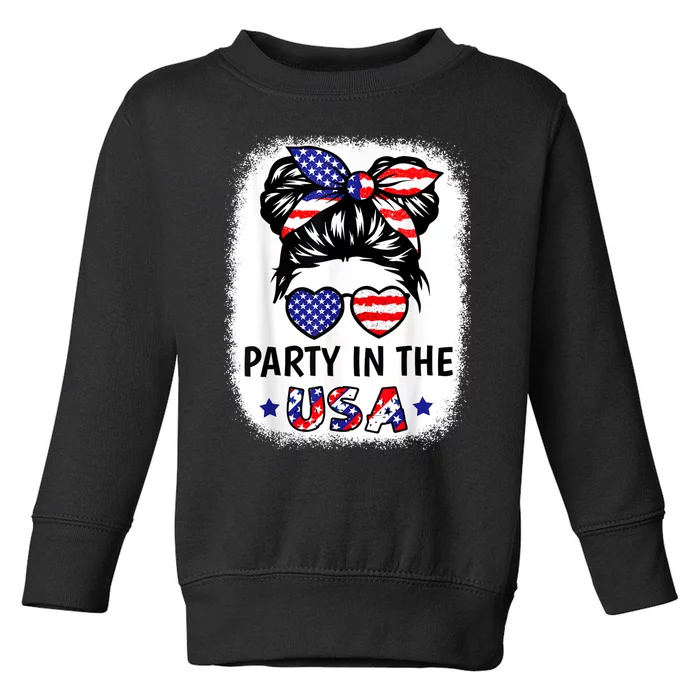 American Flag Party In Usa 4th July Patriotic Toddler Sweatshirt