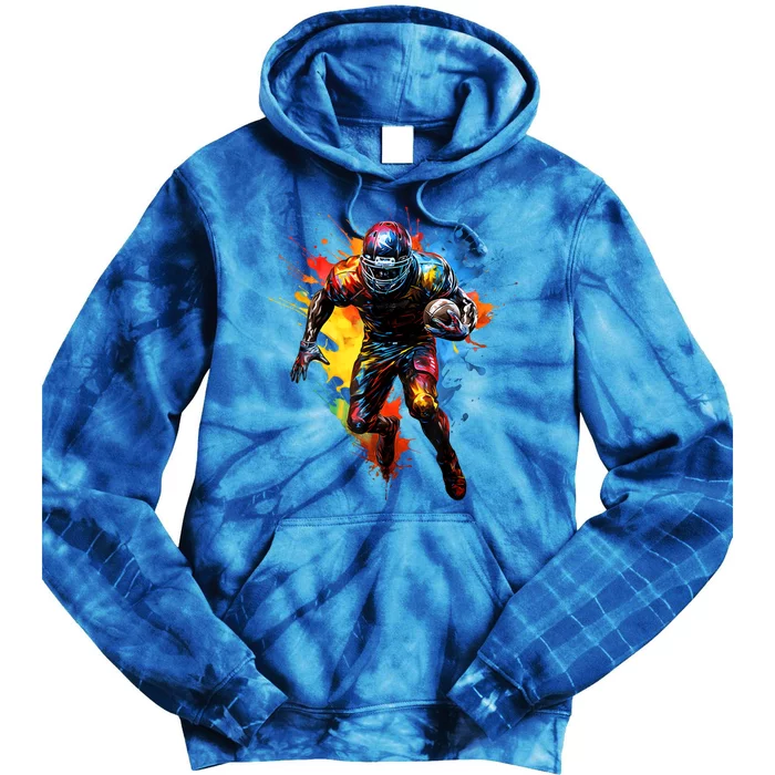 American Football Player Paint Tie Dye Hoodie