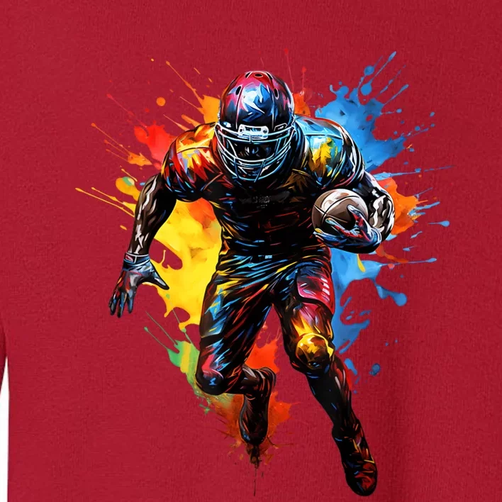 American Football Player Paint Toddler Sweatshirt