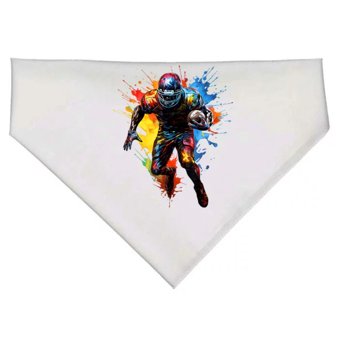 American Football Player Paint USA-Made Doggie Bandana