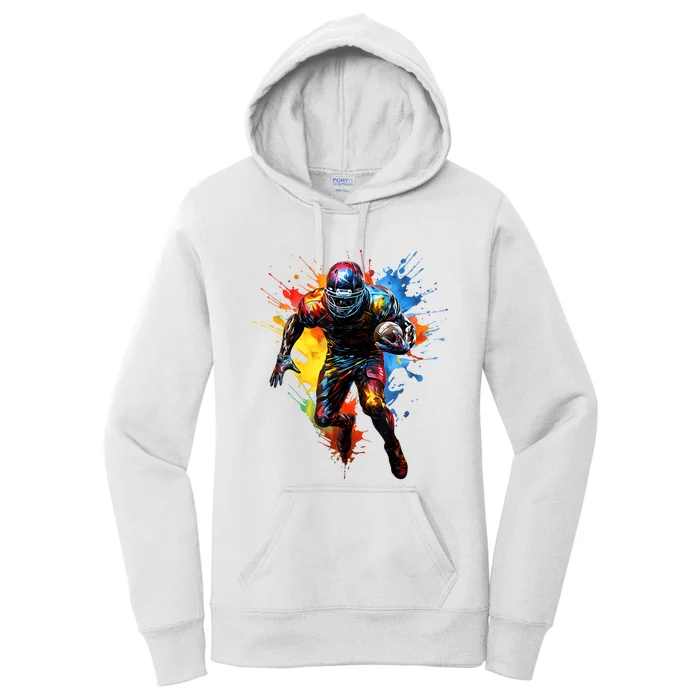 American Football Player Paint Women's Pullover Hoodie