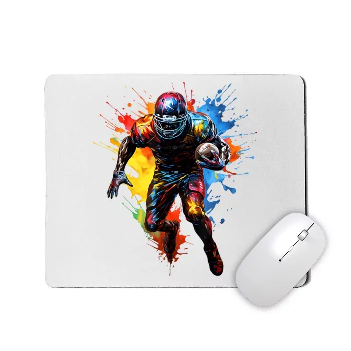 American Football Player Paint Mousepad