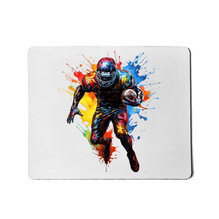 American Football Player Paint Mousepad