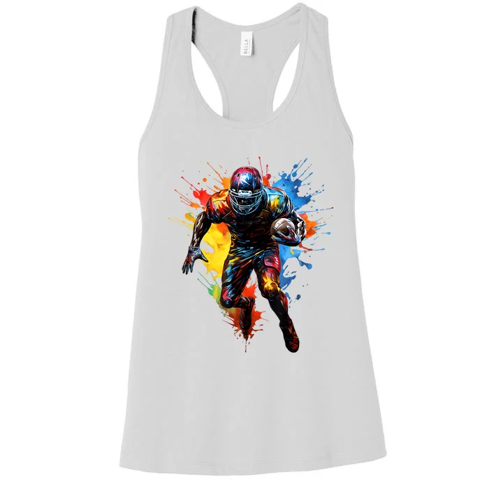 American Football Player Paint Women's Racerback Tank