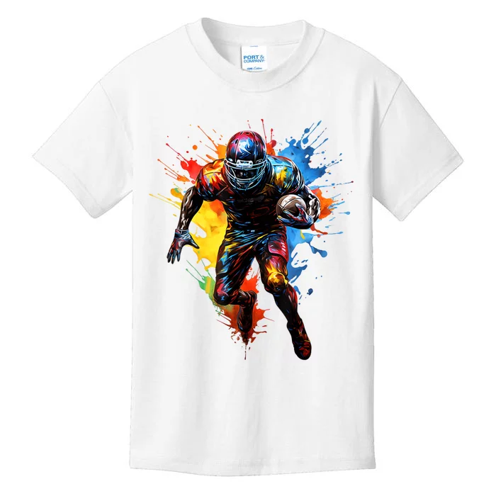 American Football Player Paint Kids T-Shirt